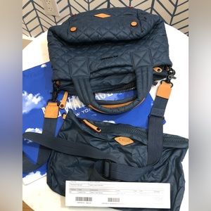 MZ Wallace Deep Teal Mini Metro Tote Deluxe Gunmetal Hardware Crossbody RARE